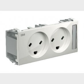 OL50 stikkontakt dobbelt EDB hvid