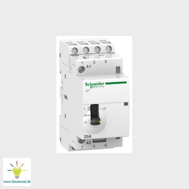 Kontaktor iCT 25A 4NO 230VAC on/off modulkontaktor, bredde 36mm