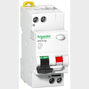 Kombiafbryder HPFI 1P-N 10A C-karakteristik 6kA 30mA klasse ASi Bredde 36mm