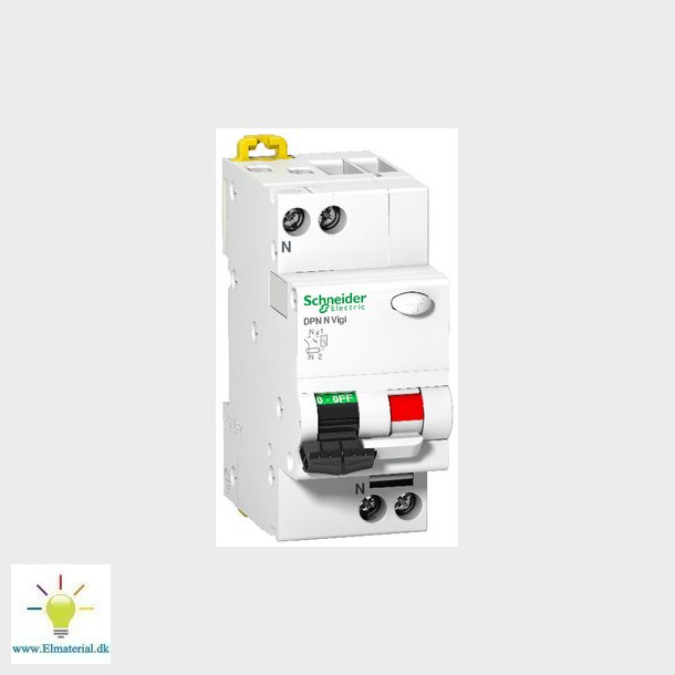 Kombiafbryder HPFI 1P-N 10A C-karakteristik 6kA 30mA klasse ASi Bredde 36mm