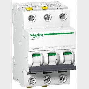 Acti9 iC60N 3P 40A Dobbelt terminal C-karakteristik 6/10kA 230V Bredde 54mm