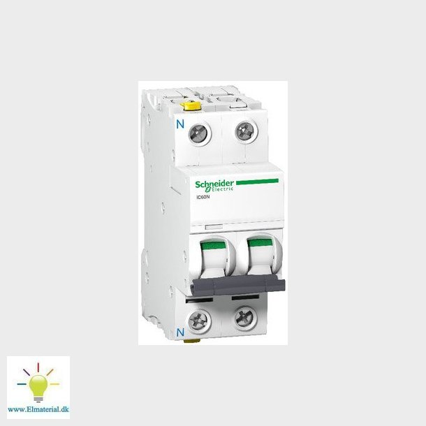 Acti9 iC60N 1P-N 3A Dobbelt terminal C-karakteristik 6/10kA 230V Bredde 36mm