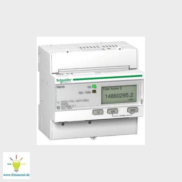 Acti9 3 faset Kilowatt-time mler til montering p DIN skinne, med tller og pulsudgang - MID certif