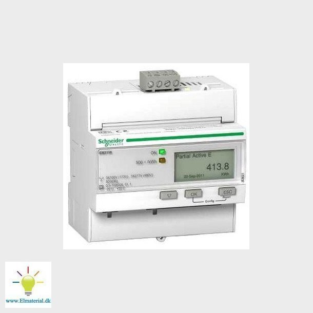 Acti9 3 faset Kilowatt-time mler til montering p DIN skinne.mler i 4 kvadranter, flere tariffer 