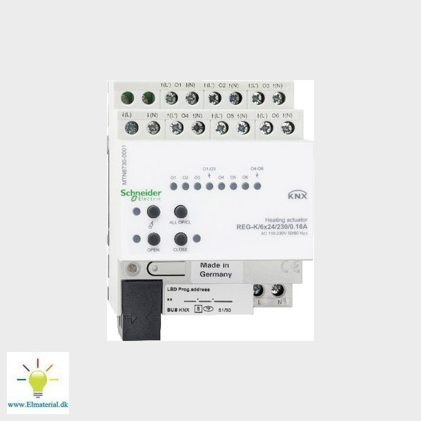 KNX Opvarmning/kling Aktuator DIN 6x24/230/0.16A
