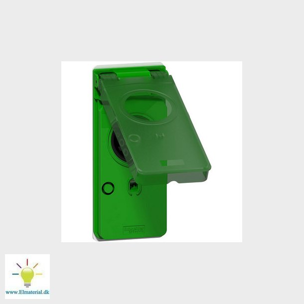 EVLink T2S Udtag med lg i grn
