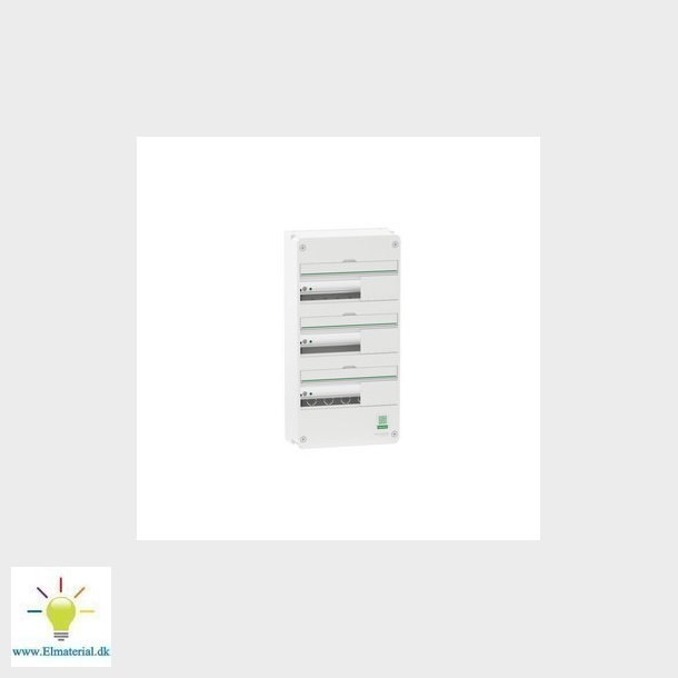 Afdkning vgmonteret gruppetavle Resi9 CX tavle 3 rkker 13 moduler Hvid RAL9003 uden dr