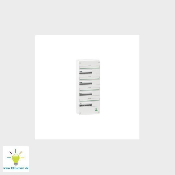 Afdkning vgmonteret gruppetavle Resi9 CX tavle 4 rkker 13 moduler Hvid RAL9003 uden dr