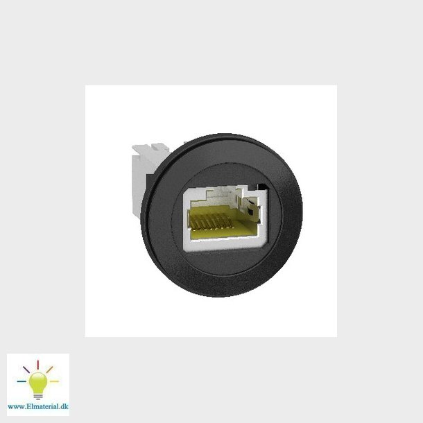 Harmony RJ45 udtag til montage i 22 mm. hul for ethernet, Hun/Hun stik p begge sider