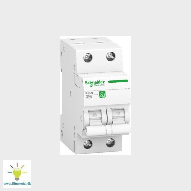 Resi9 Automatsikring MCB, 2P, 13A, 230V, C-karakteristik