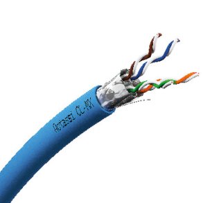 Actassi skärmad datakabel Cat 6A F / FTP 4P CL-MX 550MHz 500M Dca bl, separationsklass C