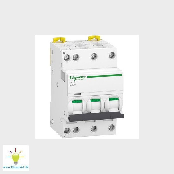 Acti9 iC40N Automatsikring 3P + N, 10A, C-karakteristik