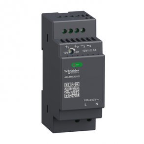 Modicon switchmode str�mforsyning modular til DIN-skinne med 12 VDC 25 W-2,1 A udgang og 100-240 VAC