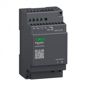 Modicon switchmode str�mforsyning modular til DIN-skinne med 24 VDC 60 W-2,5 A udgang og 100-240 VAC