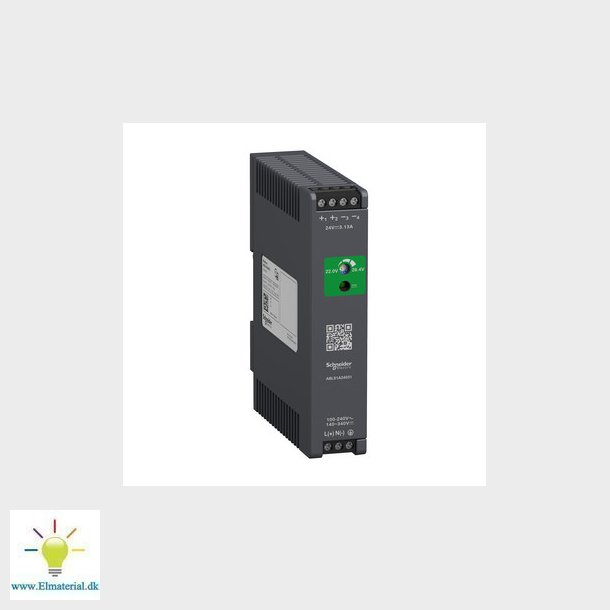 Modicon switchmode strmforsyning optimized til DIN-skinne med 24 VDC 75 W-3,1 A udgang og 100-240 V