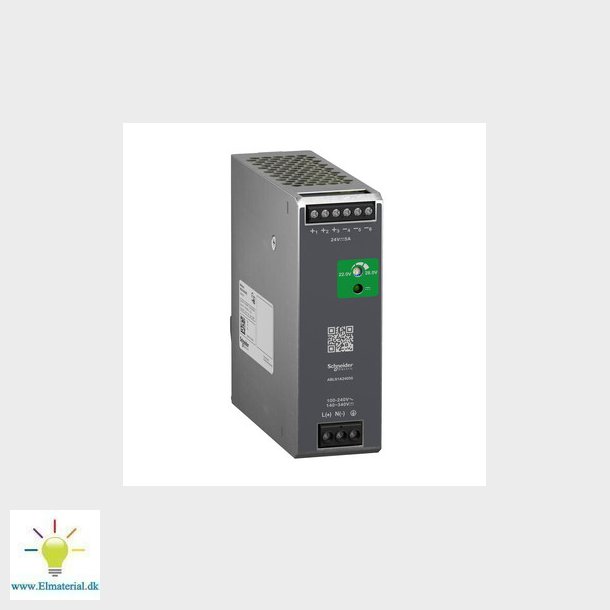 Modicon switchmode strmforsyning optimized til DIN-skinne med 24 VDC 120 W-5 A udgang og 100-240 VA