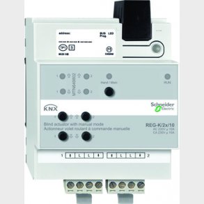 KNX Persienne modul DIN 2x10 med manuel betjening
