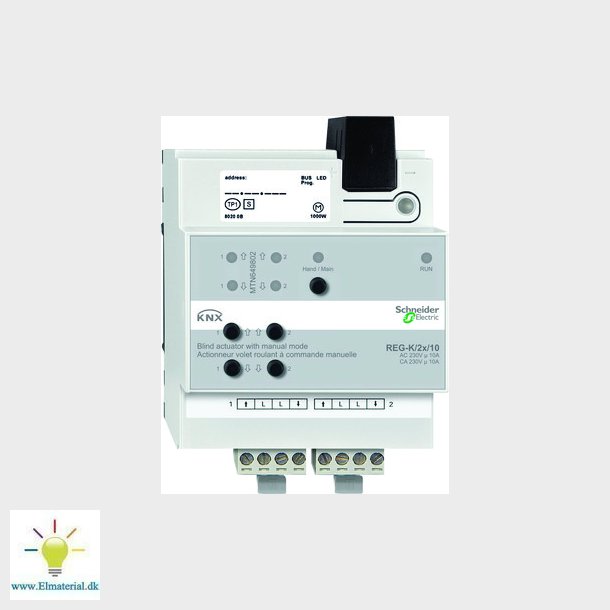 KNX Persienne modul DIN 2x10 med manuel betjening