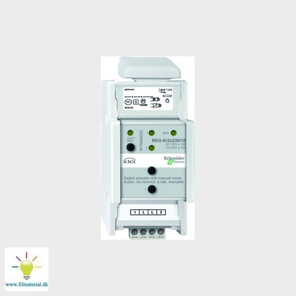 IKNX Rel udgang DIN 2x230/10 med manuel betjening