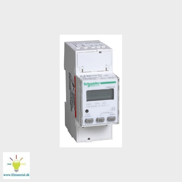 Acti9 1 faset Kilowatt-time mler til montering p DIN skinne,med display - MID certificeret, flere