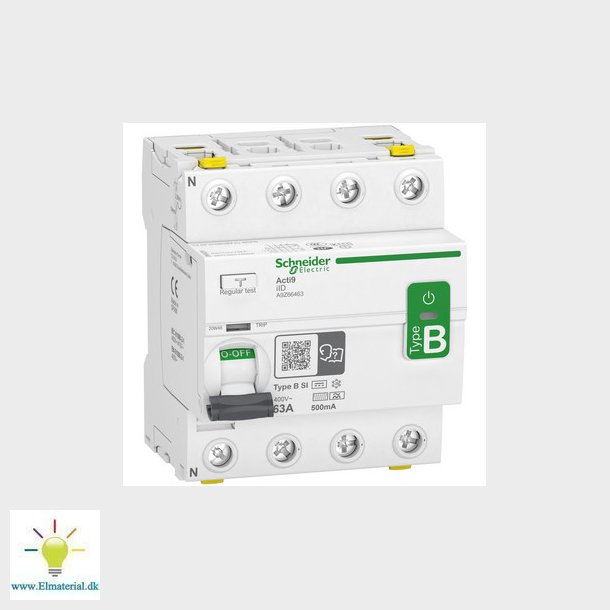 Fejlstrmsafbryder AC/DC RCCB PFI 4P 63 A 500 mA type B - super immun