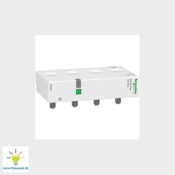 Energisensor Resi PowerTag 3PN med Nul i venstre side ved top montage, direkte mling op til 63A