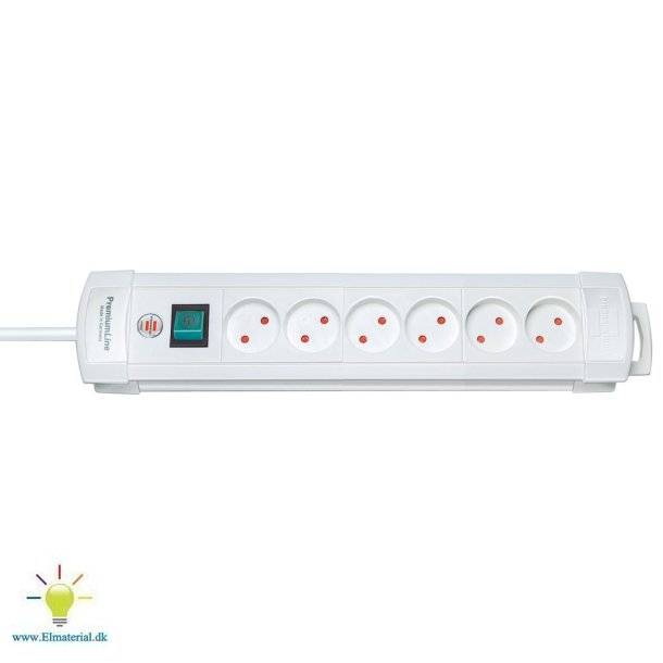 6-Stikdse Premium U/J Hvid