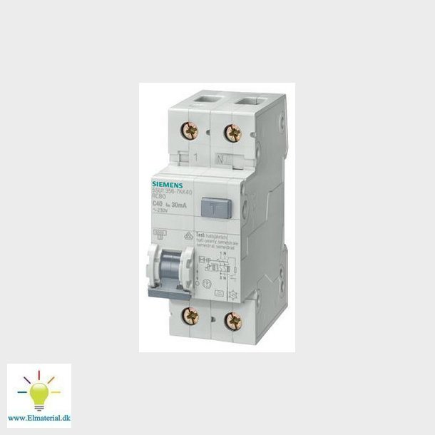 Kombiafbryder 30MA, 6KA, 1 polet + nul B 10A