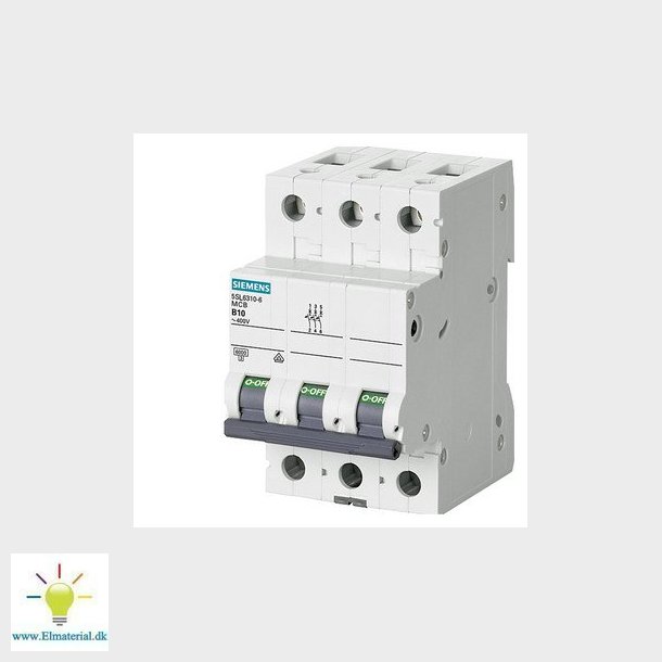 Automatsikring 6Ka 3P C 10A 5Sl6310-7