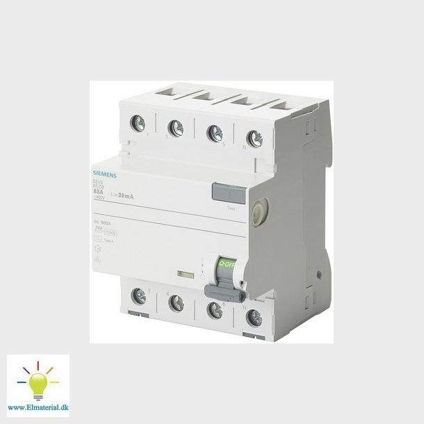 HPFI 4-polet type A 40A 30 mA 400VAC korttidsforsinket