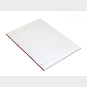 Standardblok u/omslag A4 linieret m/4 huller