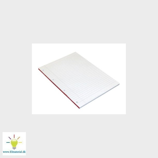 Standardblok u/omslag A4 linieret m/4 huller