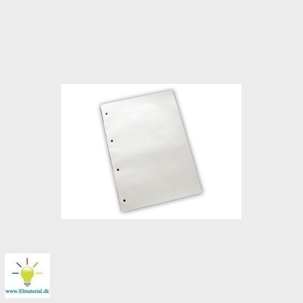 Standardblok u/omslag A4 kvadreret m/4 huller