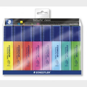 Tekstmarker STAEDTLER 364 ass. Textsurfer Classic inkjet 8stk/s�t