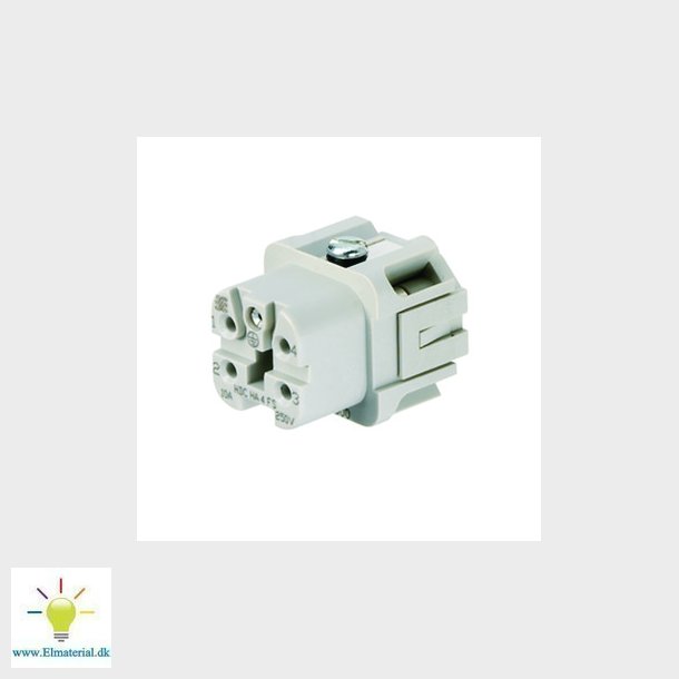 Hun-indsats 4 pol + jord for skrue-ben