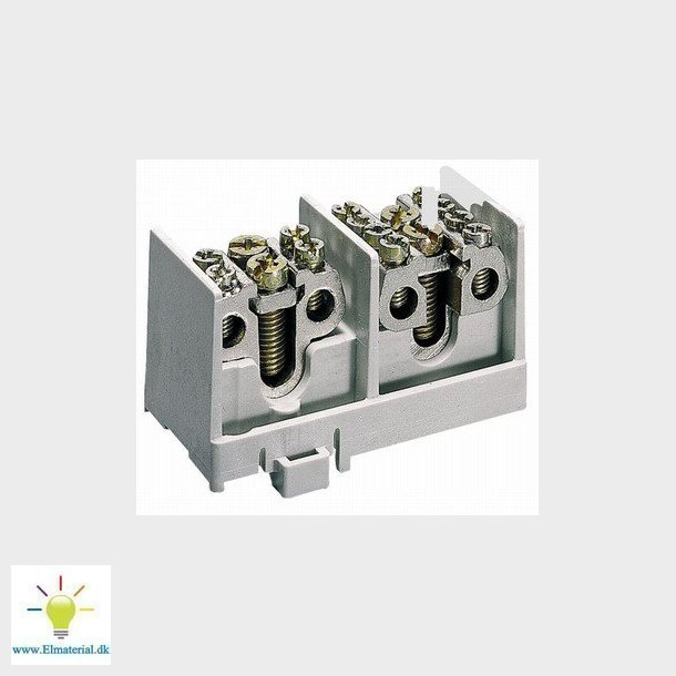 Afgreningsklemme 25mm2 4 pol for DIN-skinne