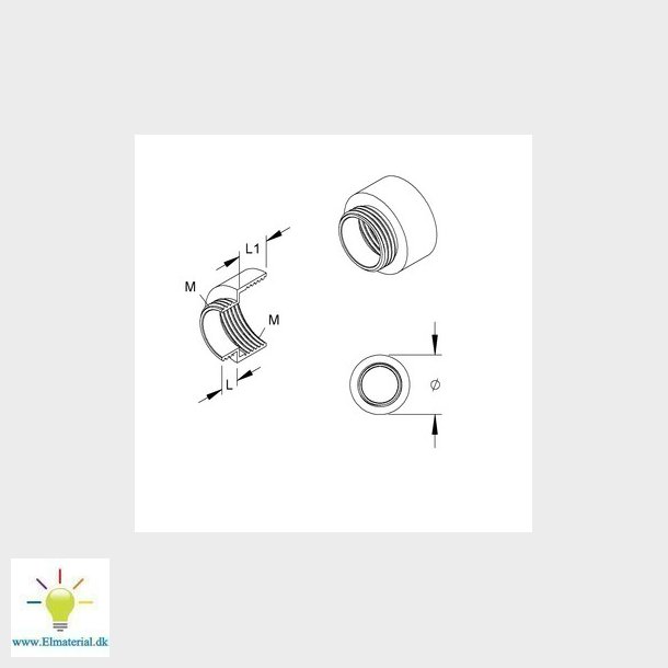 Forgelsesmuffe messing M16-20