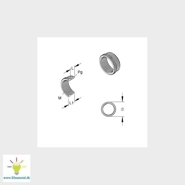 Overgangsmuffe messing PG29 /M25