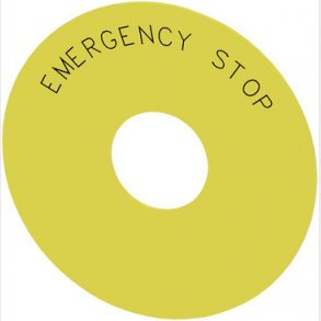 Rund bagplade, til ndstop paddehatte trykknap, gul, selvklbende