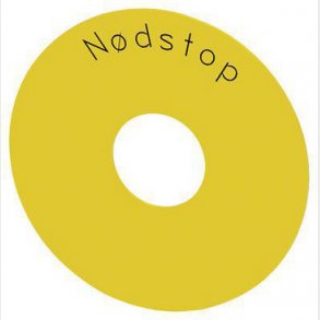 Bagplade rund, for NDSTOP padde gul, selvklbende, inde diameter 23 mm, inskription: Nodstop