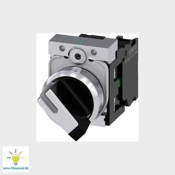omskifter sort, hvid, O-I, lsende, Aktuator Vinkel 90 grader 3SU1150-2BF60-1BA0