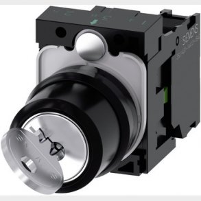 RONIS n�gle betjent afbryder, 22 mm, rund, plastik, l�snr SB30, med 2 n�gler, 2 afbryder positioner 