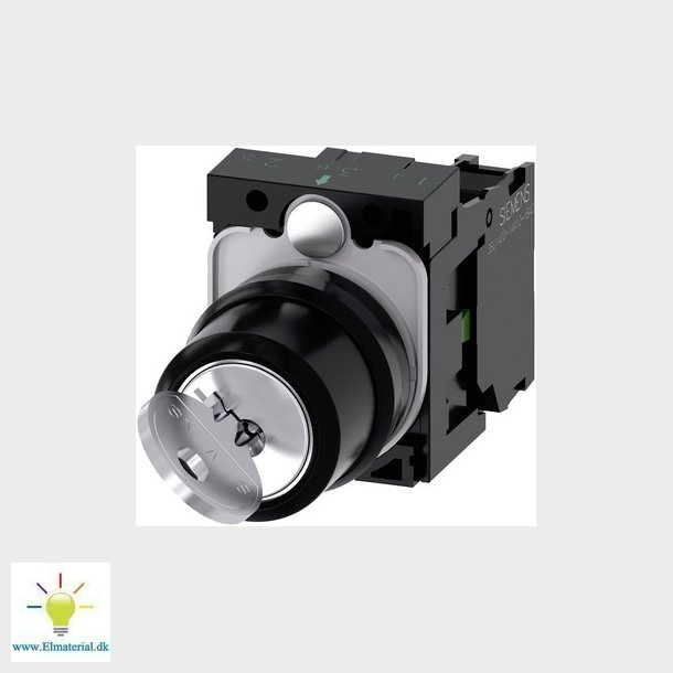 RONIS ngle betjent afbryder, 22 mm, rund, plastik, lsnr SB30, med 2 ngler, 2 afbryder positioner 