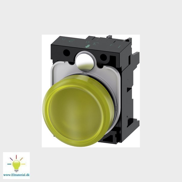 Signallampe 22 mm rund plastik gul