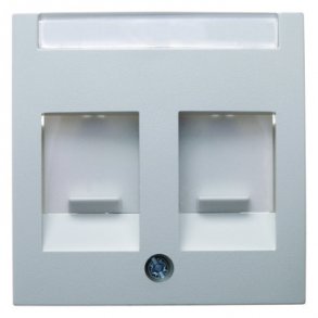 Afd�kning Euro med st�vl�g for modular jack S/B hvid