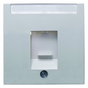 Afd�kning Euro med st�vl�g for 1x modular jack S/B (hvid)