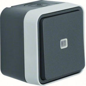 Afbryder/korr med lys komp gr� W1