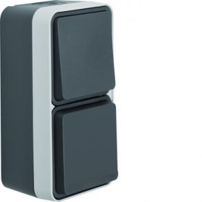 Kombiafbryder/stikkontakt gr� komp W1