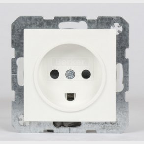 Stikkontakt Dansk m jord S/B hvid