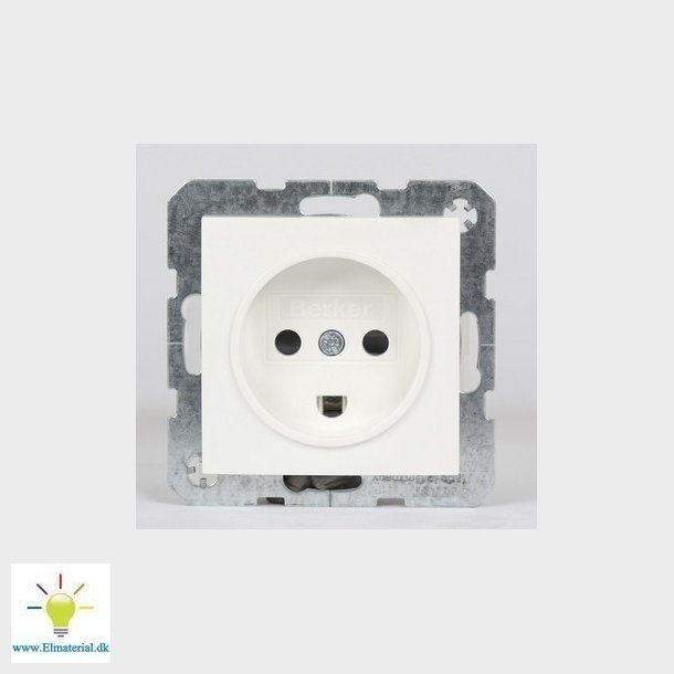 Stikkontakt Dansk m jord S/B hvid